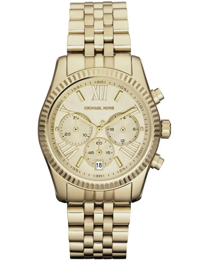 Michael Kors MK5556 Lexington Chronograph Champagner Zifferblatt Gold Pvd Damenuhr Gold