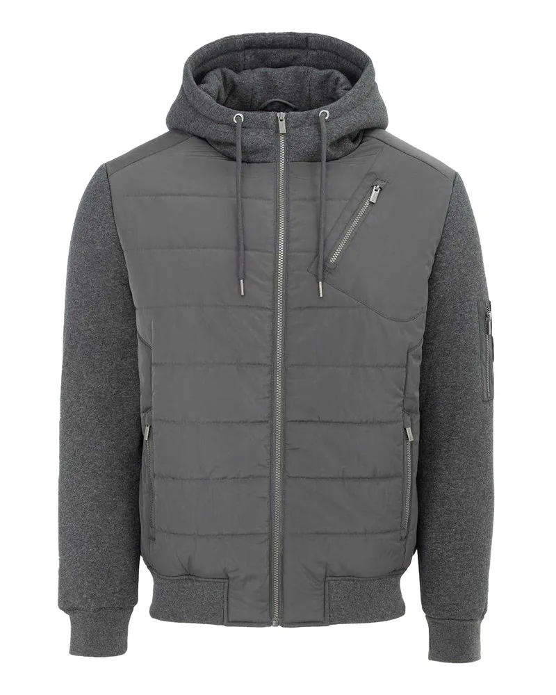 Firetrap Hybridjacke für Herren, Polyester, Langärmlig (Holzkohle Anthrazit