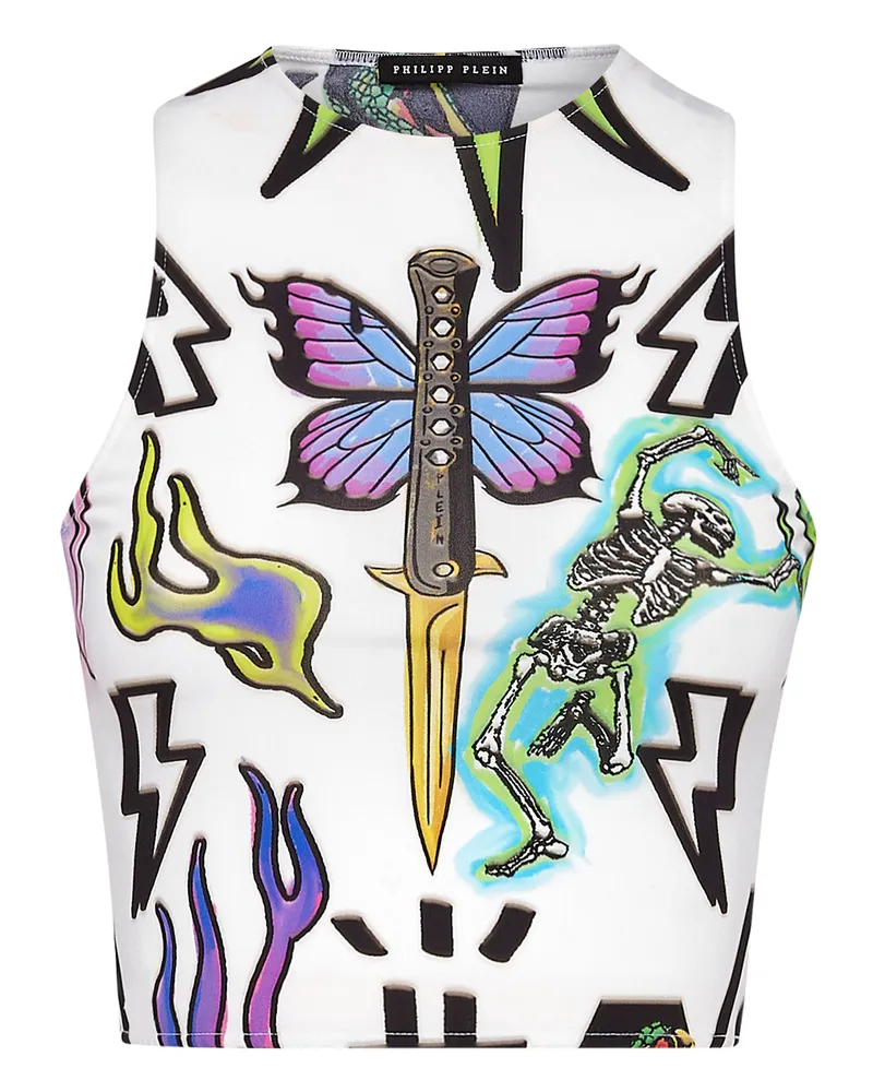 Philipp Plein Tanktop Monogram Weiß