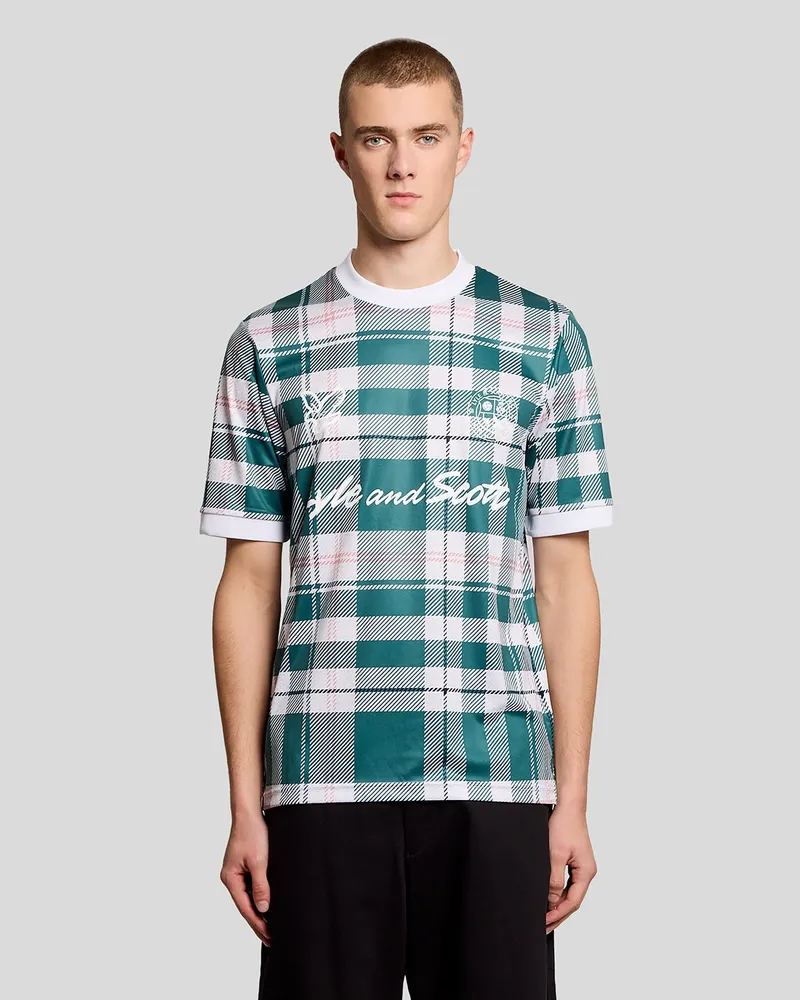 Lyle & Scott Sportliches Tartan-Karo Fußballshirt Grün