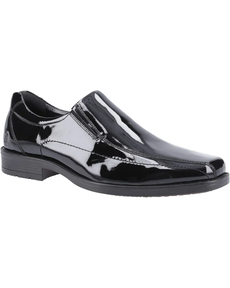 Hush Puppies Brody Herren Slip-On Schuhe aus schwarzem Leder Schwarz