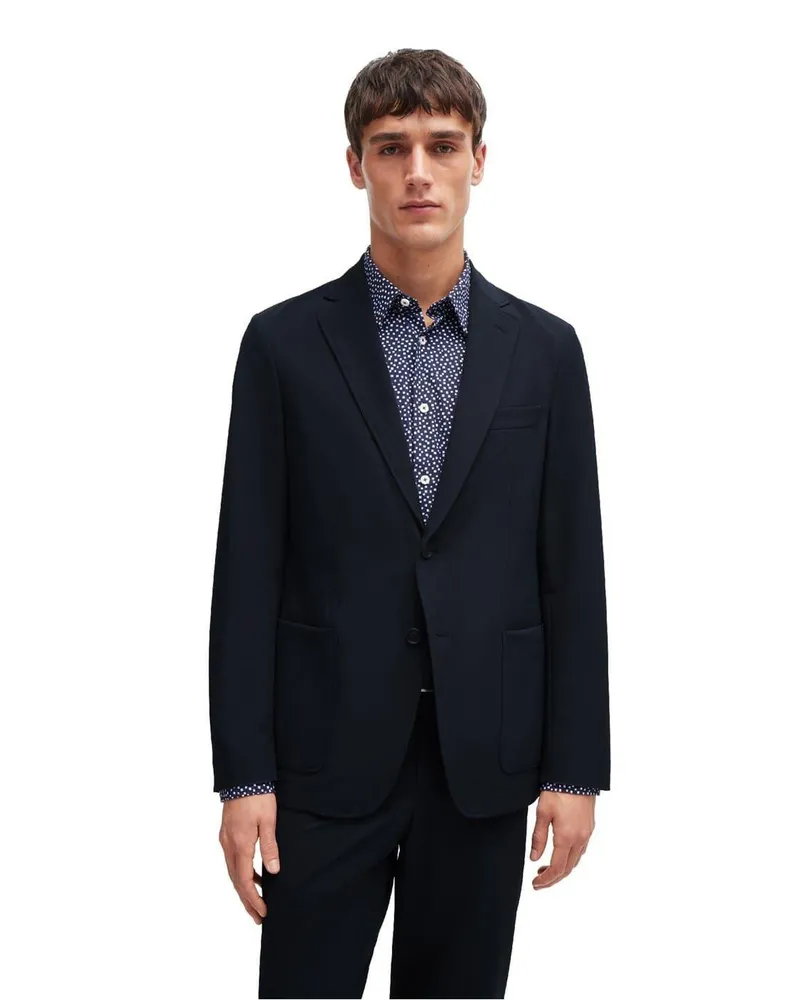 HUGO BOSS Blazer für Herren, Brusttasche, Regulär (Dunkelblau Blau