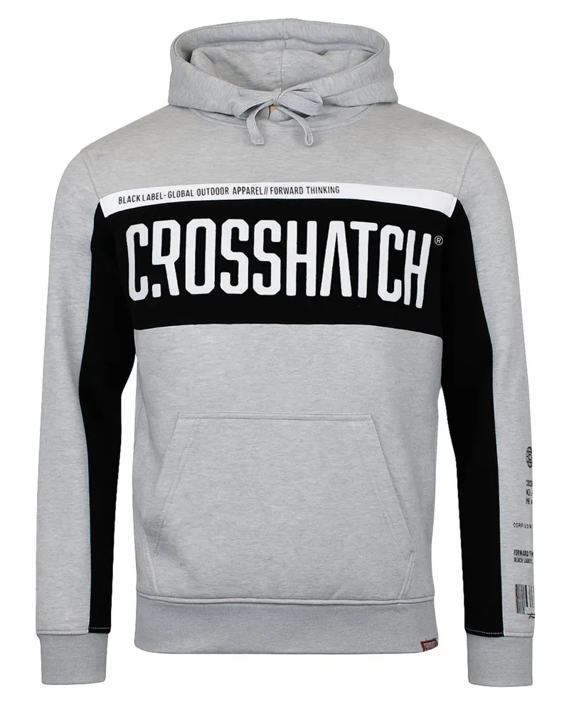 CrossHatch Panel Herren Grau Hoodie Grau