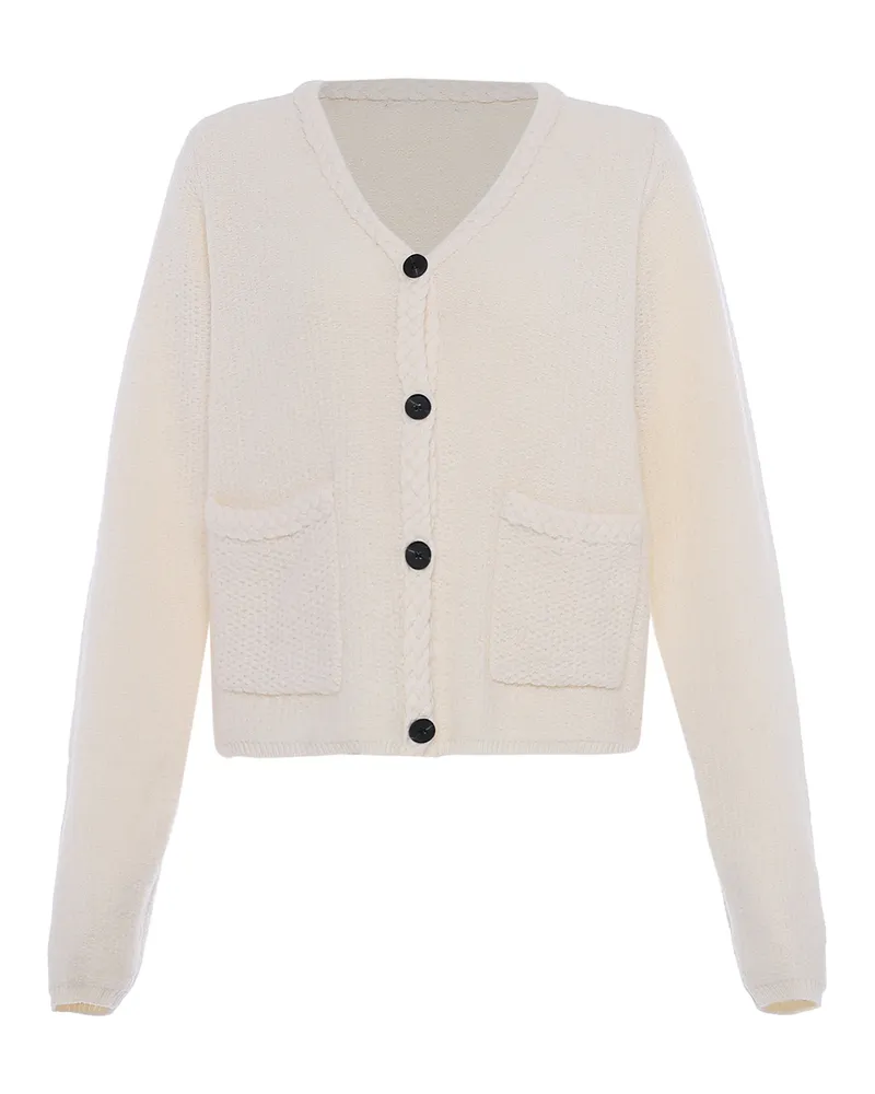 FAINA Pullover Damen Wollweiß Wollweiß