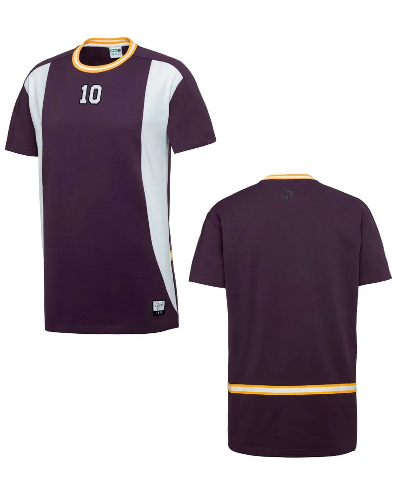 Puma x Clyde NBA Herren T-Shirt Kurzarm Top Purple 572474 91 Z28a Lila