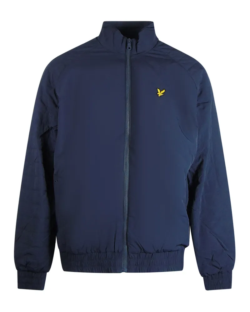 Lyle & Scott Marineblaue Jacke mit gesteppten armeln und durchgehendem Reisverschluss Blau