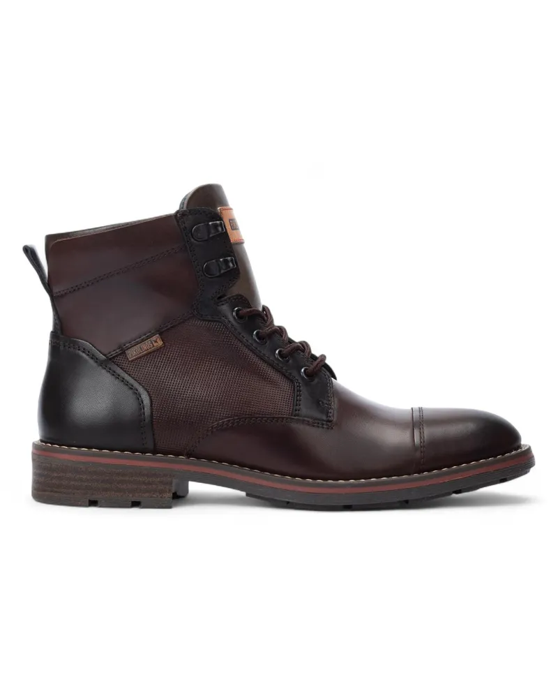 Pikolinos Olmo Stiefeletten aus Leder, Reißverschluss und Schnürung, Modell York - Braun Braun