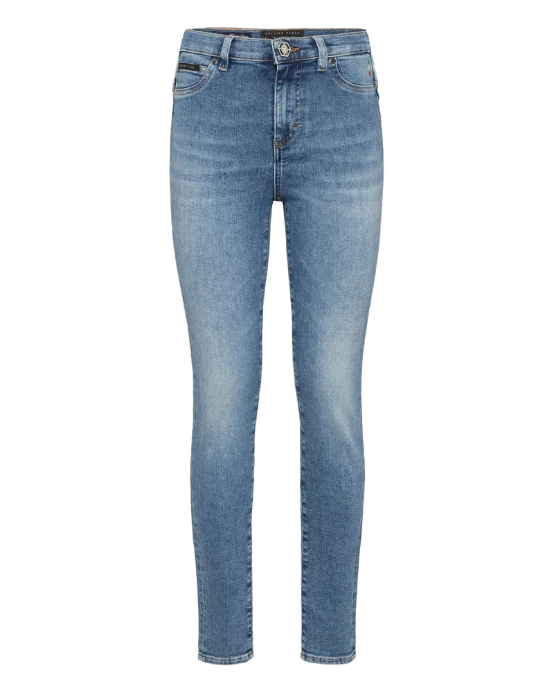Philipp Plein Jeggings Mit Hoher Taille Hellblau