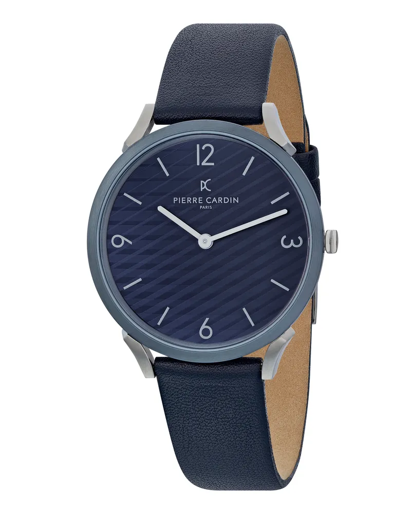 Pierre Cardin Pigalle Stripes Blau Herren Armbanduhr CPI.2017 Blau