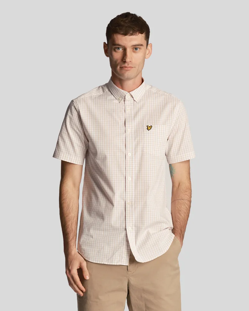 Lyle & Scott Kurzärmliges, schmal geschnittenes Gingham-Hemd von  für Herren in Blau Blau