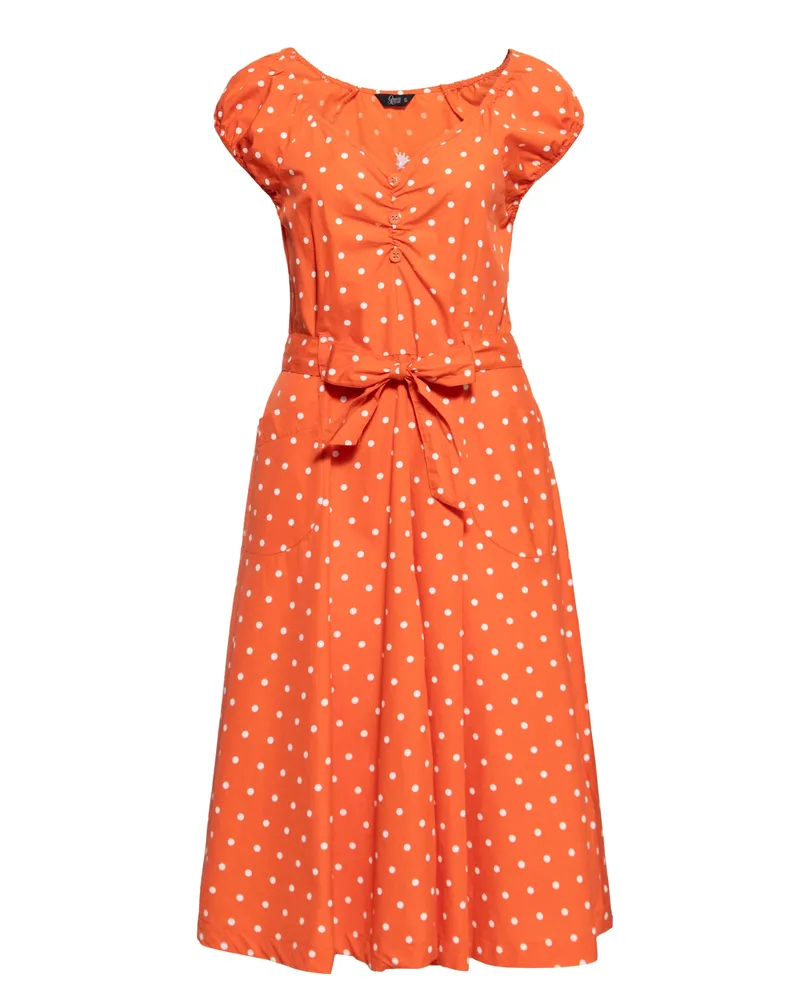 Queen Kerosin Swingkleid für Damen - Orange Orange
