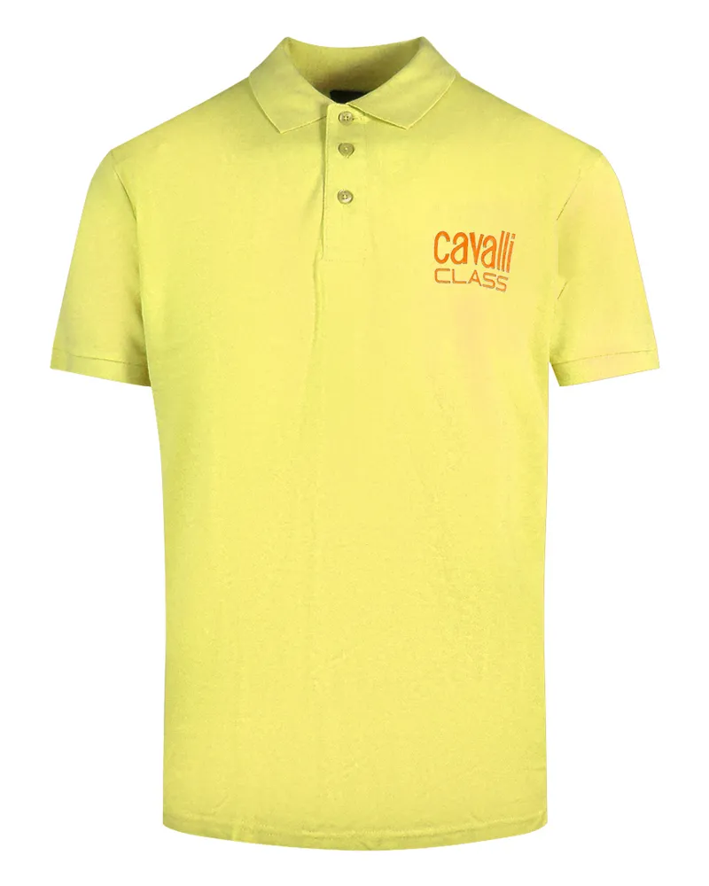 Roberto Cavalli Gelbes Poloshirt „“ mit auffälligem Logo Gelb