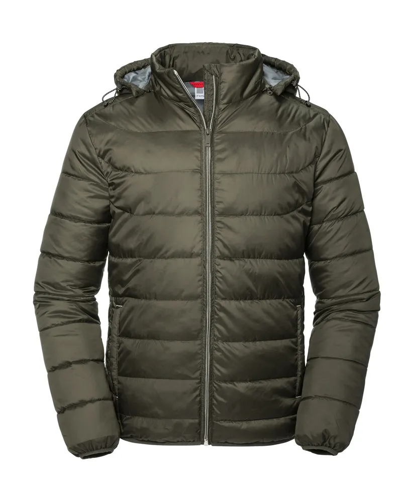 Russell Athletic Russell - "Nano" Steppjacke mit Kapuze für Herren (Dunkel-Olive Oliv
