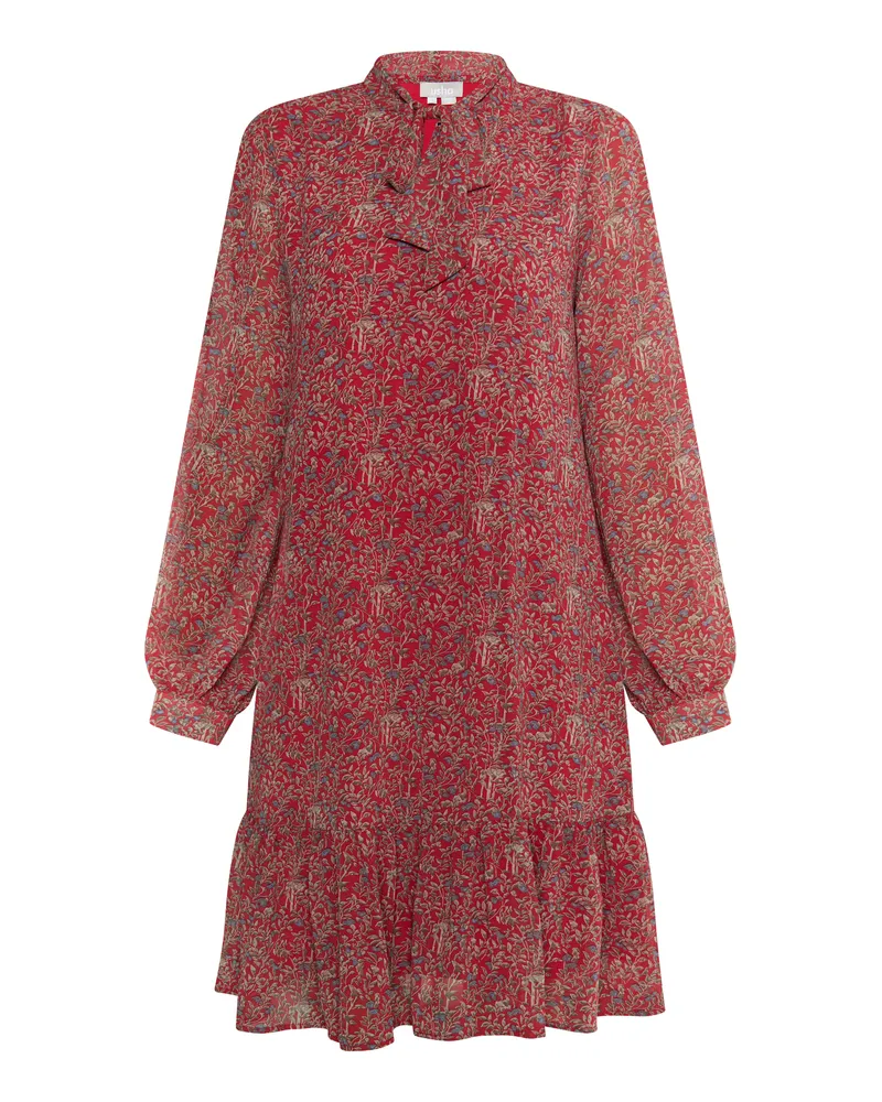 Usha Midikleid mit floralem Print Damen Rot Mehrfarbig Mehrfarbig