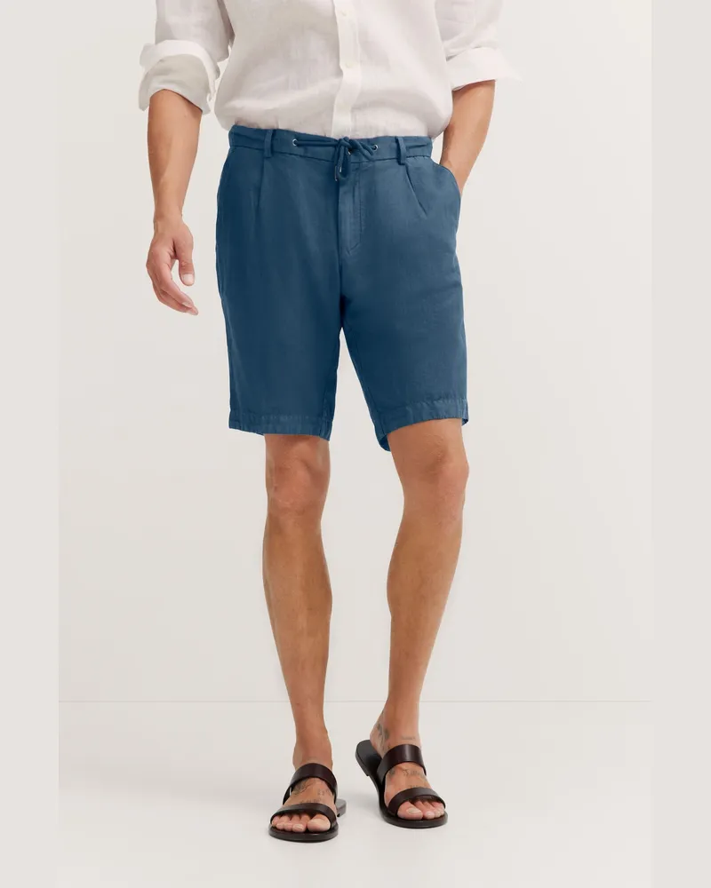 Bugatti Herren Bermuda aus Leinen-Baumwollmix Marineblau