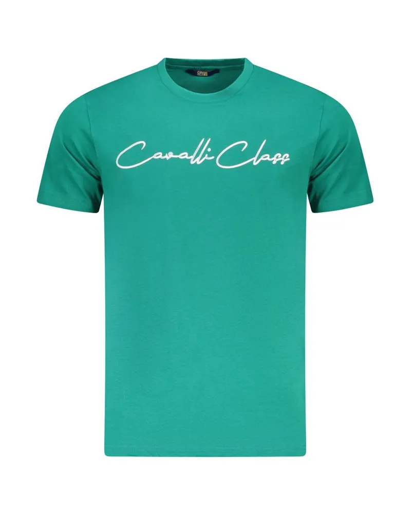 Roberto Cavalli Signature T-Shirt mit kurzen Ärmeln Dunkelgrün