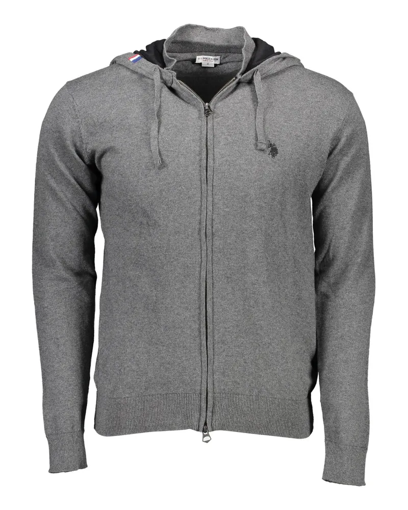 U.S. Polo Assn.  Zip-Up Strick-Hoodie Modell Grau