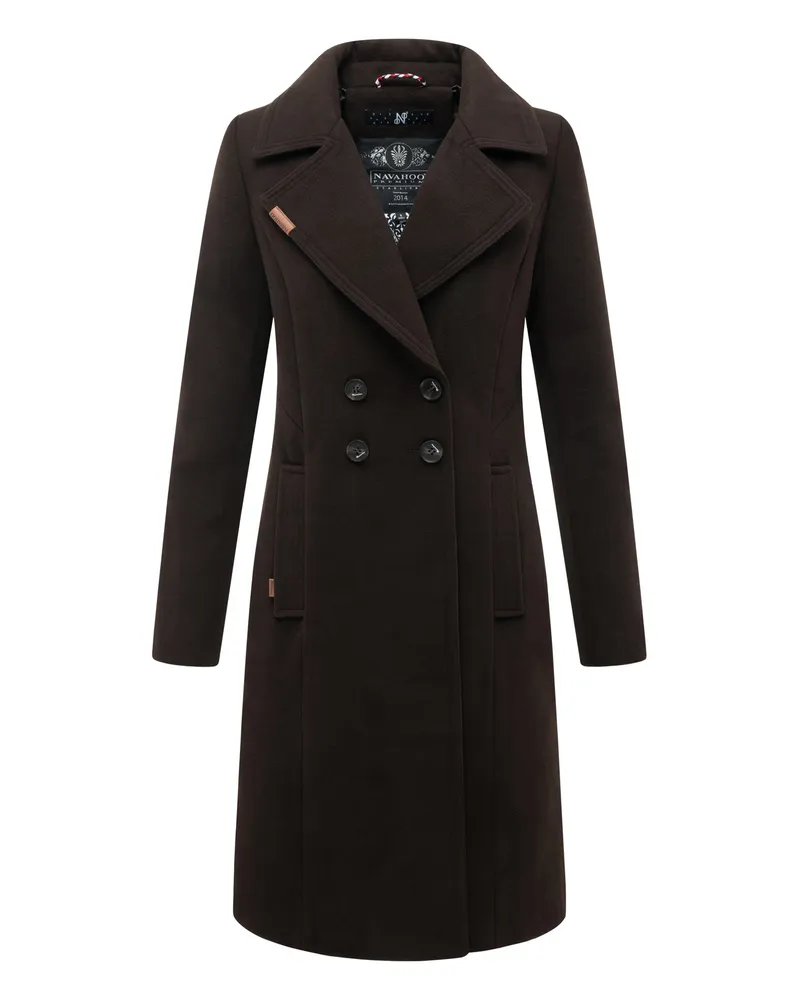 NAVAHOO Damen Trenchcoat Wooly – Premium Wintermantel mit Eleganter Passform Braun