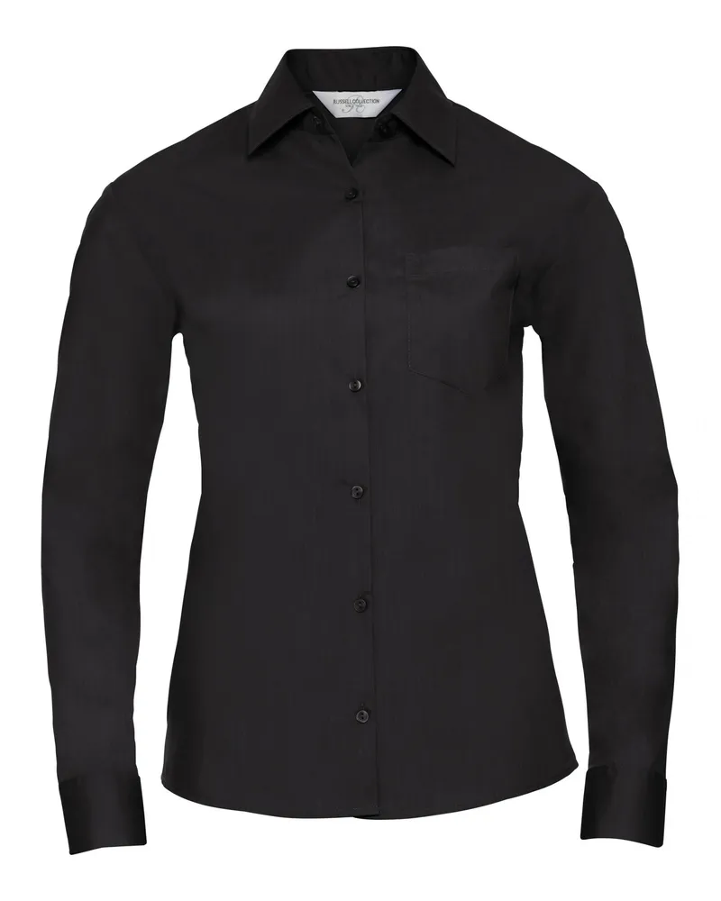 Russell Athletic Russell Collection Damen Langarm Bluse (Schwarz Schwarz
