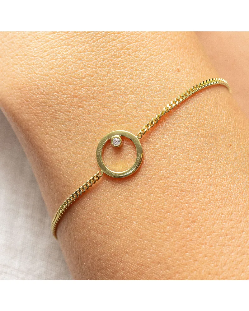cai Armband 925 Sterling Silber gelb vergoldet Zirkonia Kreis Gold