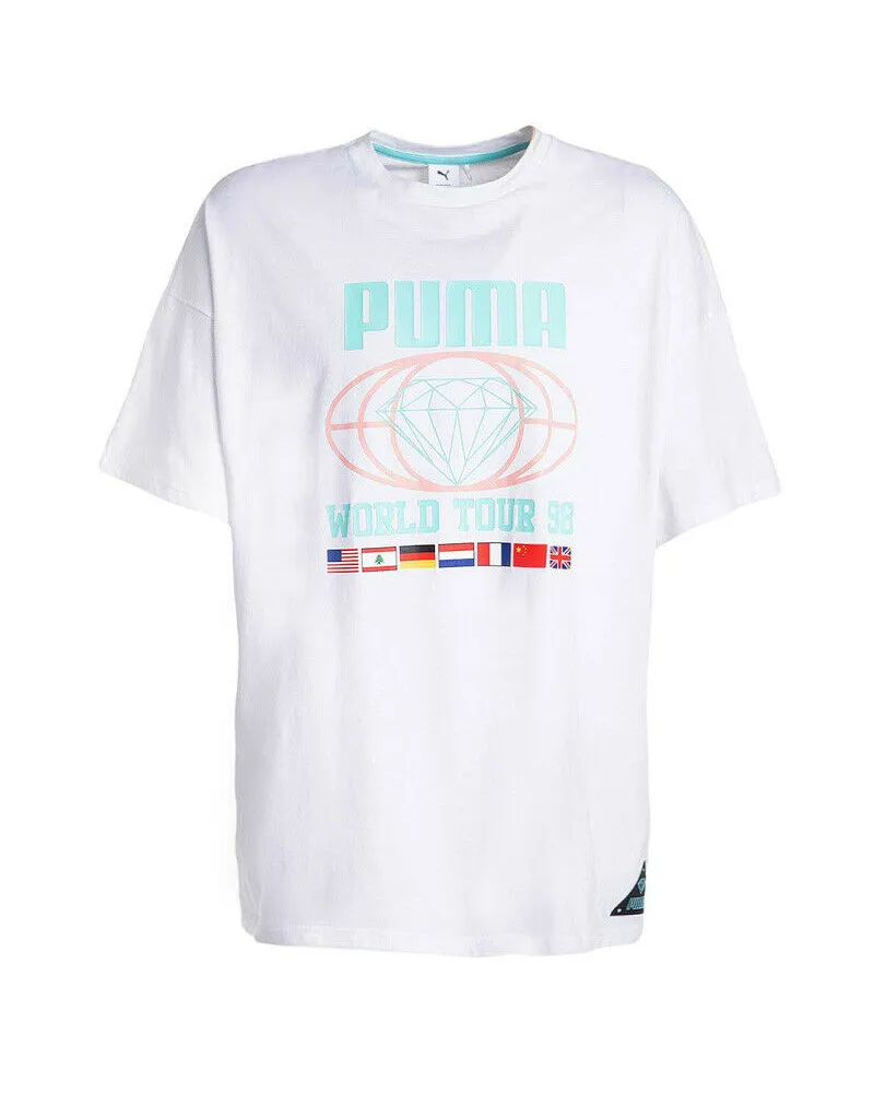 Puma X Diamond Supply Mens Tee Logo lässig Top White T-Shirt 578232 02 Weiß