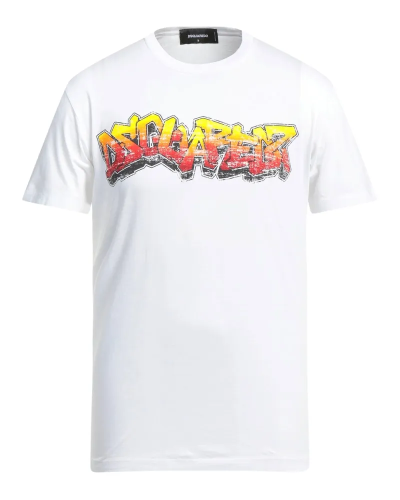 Dsquared2 Wall Tag Logo Weißes T-shirt Weiß