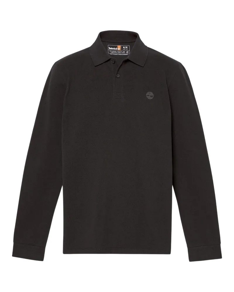 Timberland Poloshirt für Herren, Regulär, Langärmlig (Schwarz Schwarz