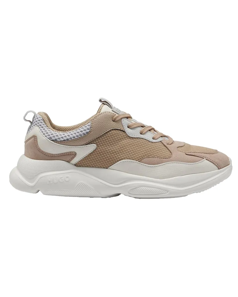 HUGO BOSS Leon" Sneaker für Herren, Netzmaterial (Mittelbeige Orange
