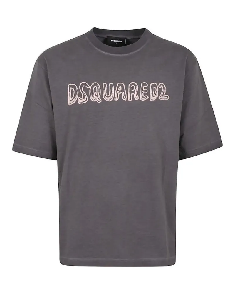 Dsquared2 Best Fade" T-Shirt für Herren, Logo, lose Passform (Anthrazit Grau