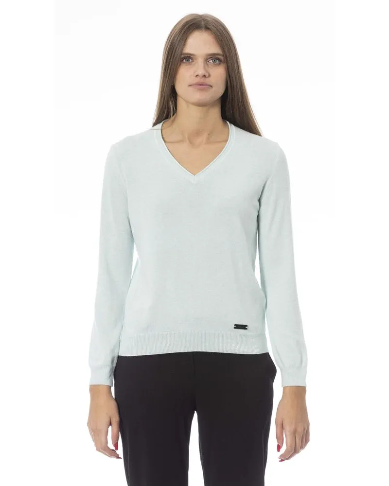 Baldinini Hellblauer Cashmere Damenpullover Blau
