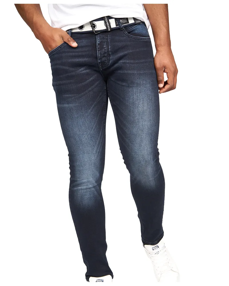 CrossHatch Barbeck" Jeans für Herren (Dunkelblau Marineblau