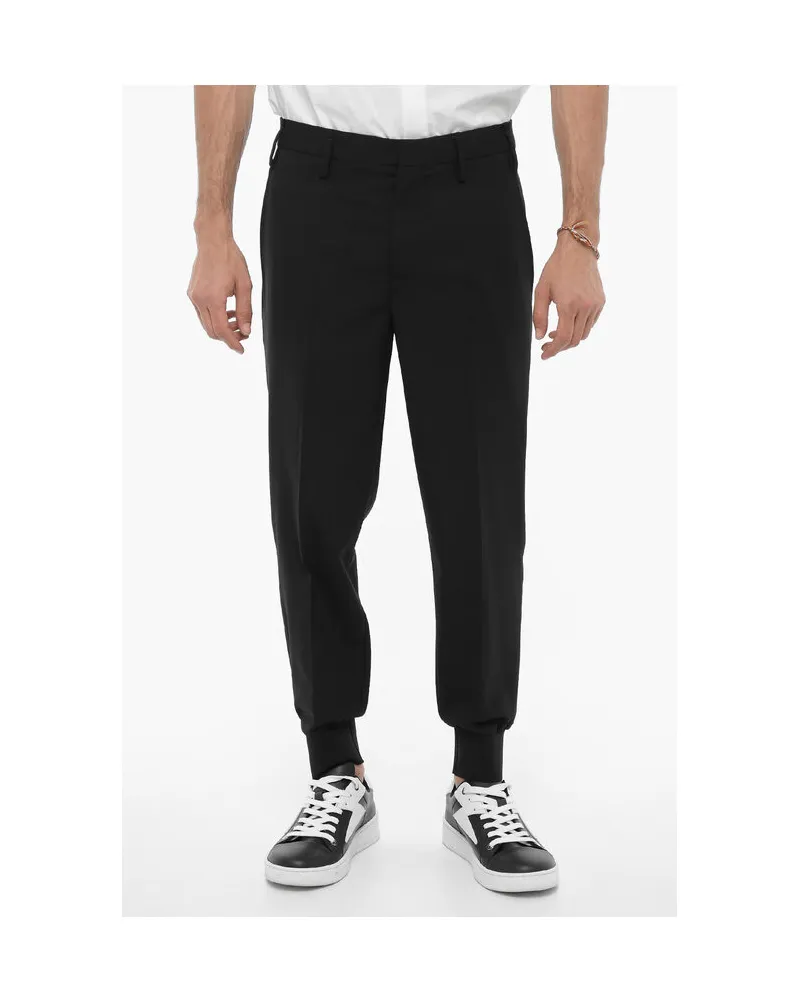 Neil Barrett Low-Rise slim fit Freizeithose Modell JACK - Schwarz Schwarz