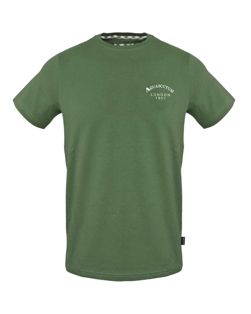 Aquascutum London 1851" T-Shirt für Herren, Baumwollmischung (Militärgrün Grün