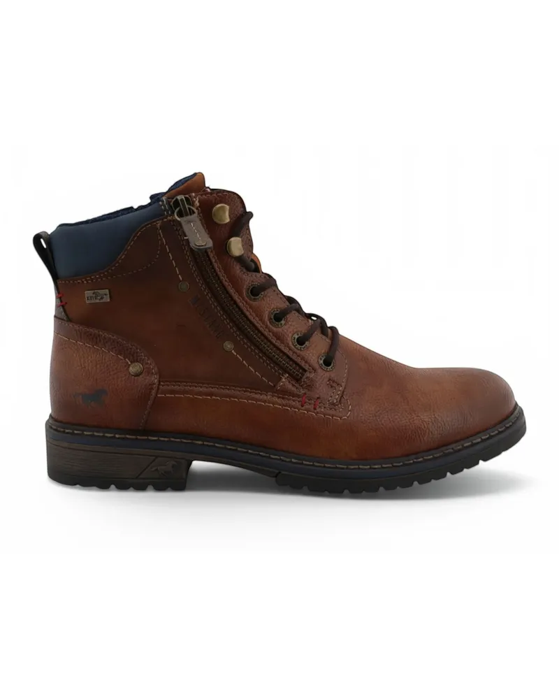 Mustang Herren Kunstleder-Winter-Schnürstiefeletten, Modell M0031006 - Dunkelbraun Dunkelbraun