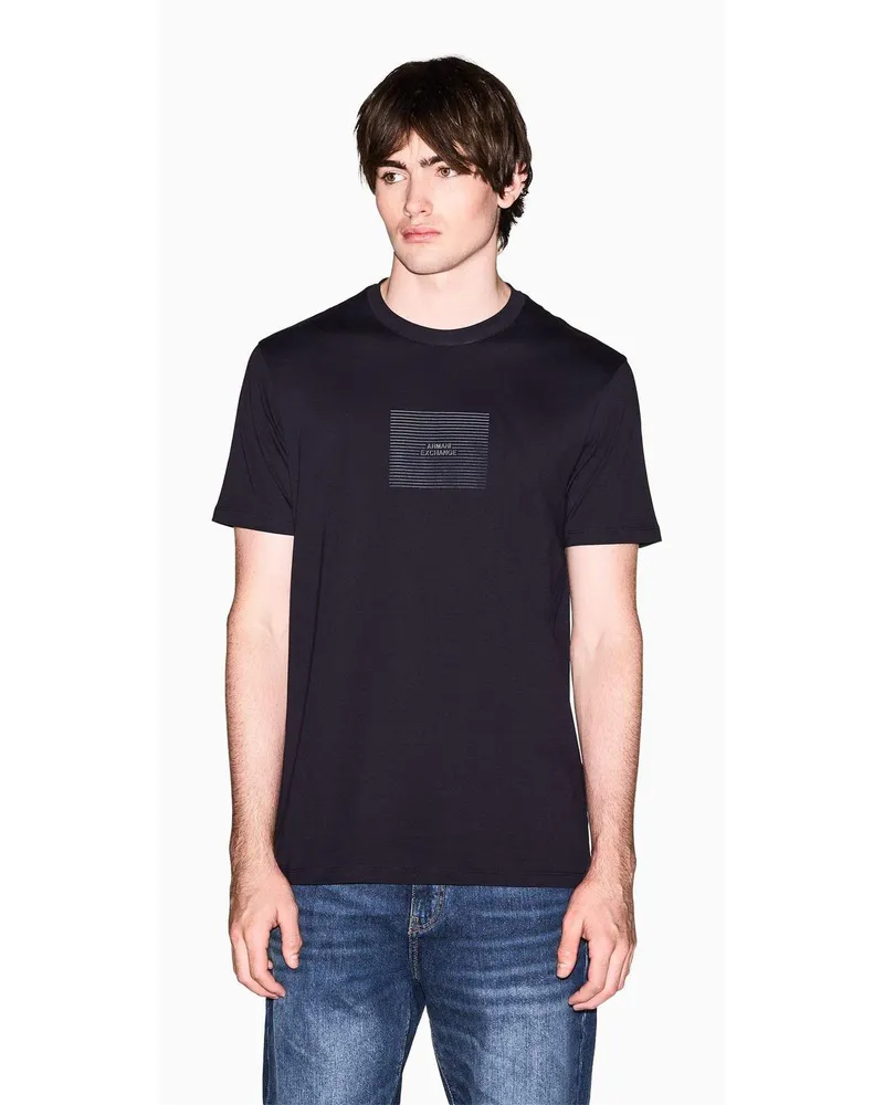 Armani Exchange T-Shirt für Herren, Logo (Marineblau Blau