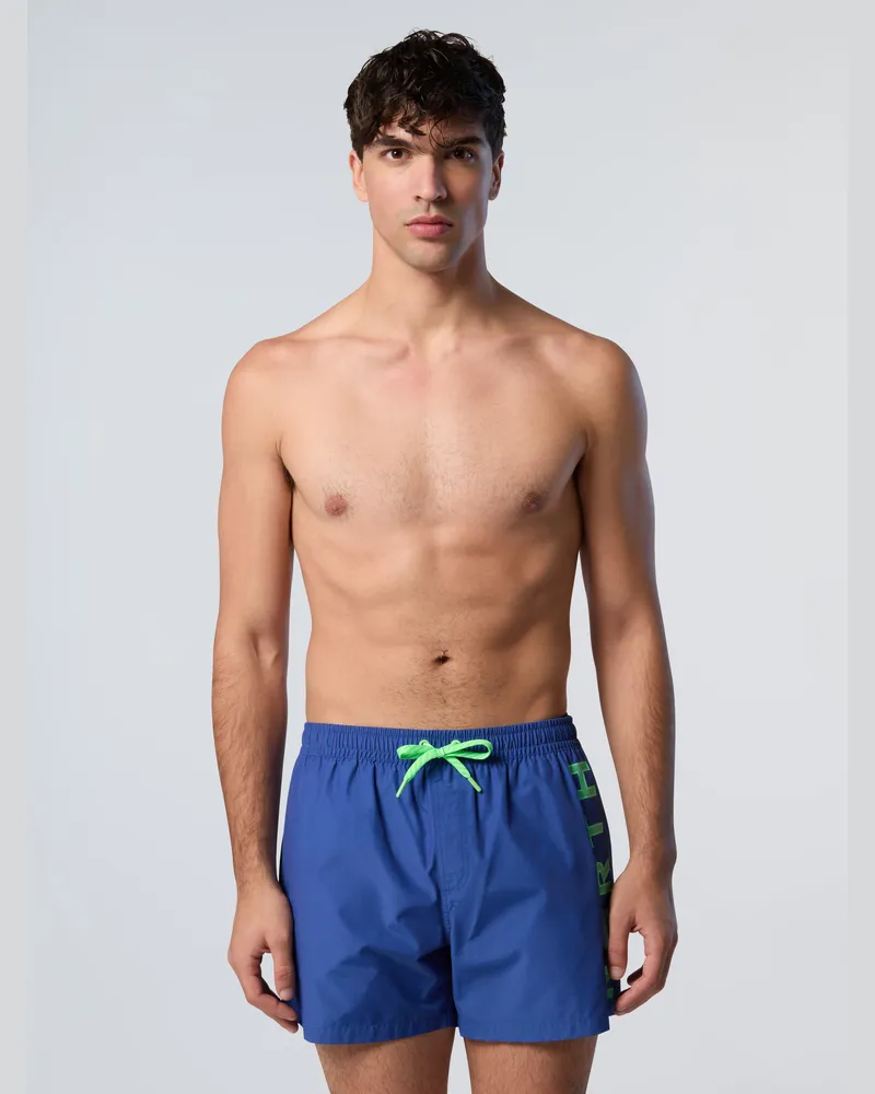 North Sails Badeshorts mit vertikalem Druck - Hellblau Hellblau
