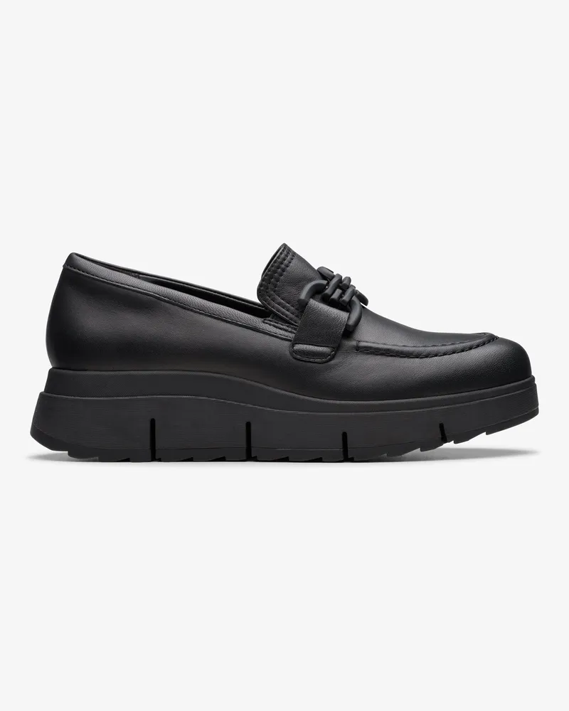 Clarks Loriini Izzy Black Leather Schuhe Schwarz