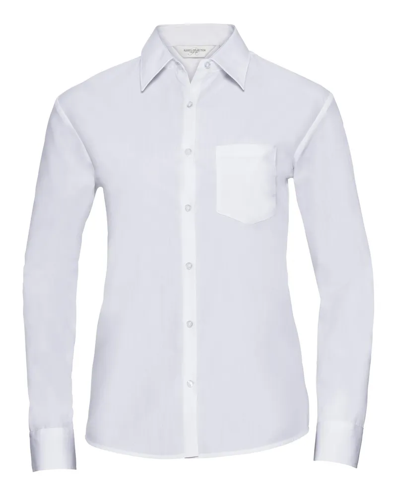 Russell Athletic Russell Collection Damen Langarm Bluse (Weiß Weiß