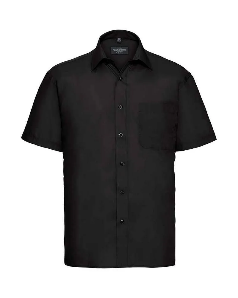 Russell Athletic Russell Collection - Formelles Hemd Pflegeleicht für Herren kurzärmlig (Schwarz Schwarz