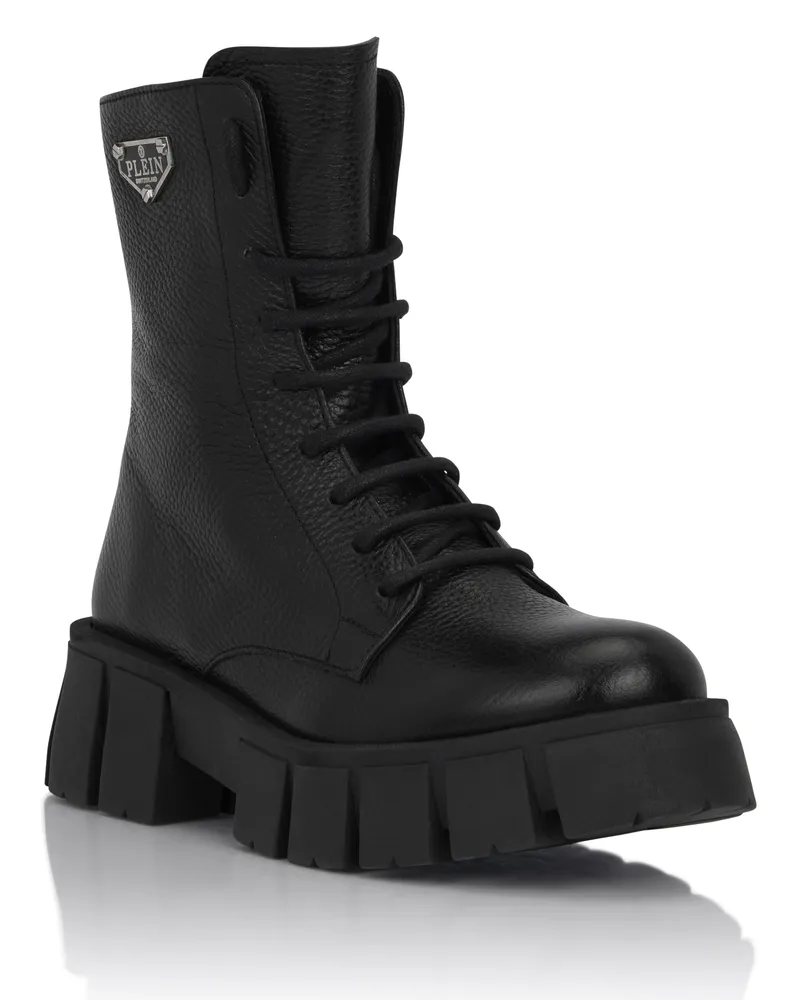 Philipp Plein Low Boots mit Logo - Schwarz Schwarz