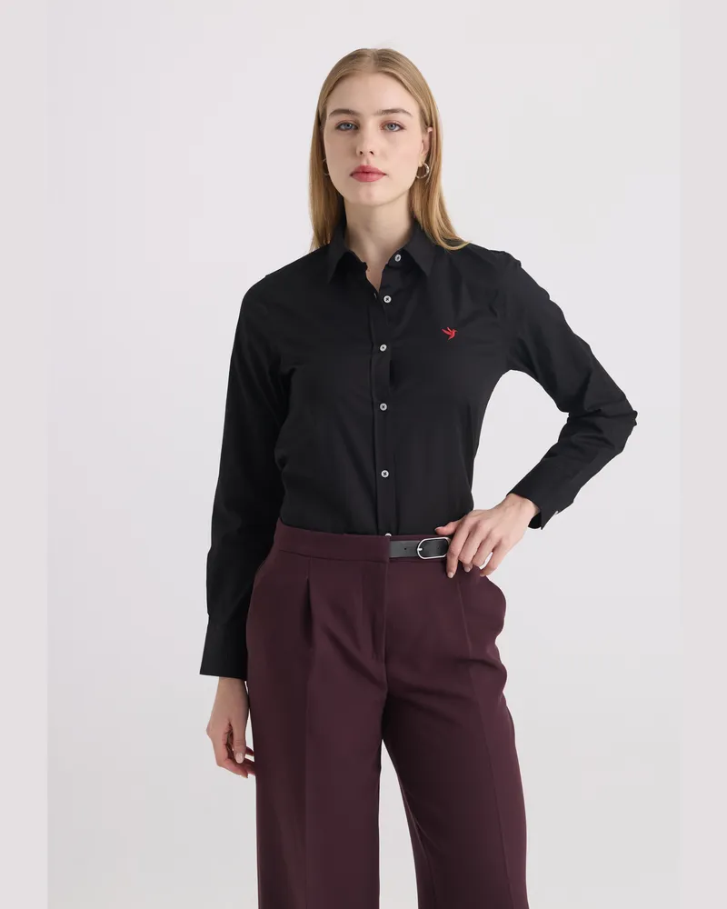 Felix Hardy Hemd Langarmhemd Schwarz