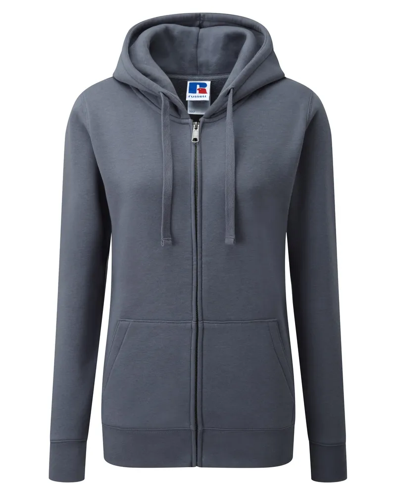 Russell Athletic Russell Ladies Premium Authentic Zipped Hoodie (3-Lagen-Gewebe) (Convoy Grey Dunkelgrau