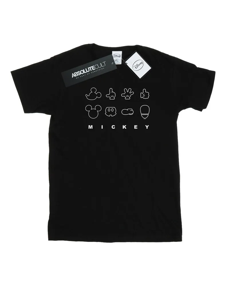 Disney Mickey Mouse Deconstructed" T-Shirt für Herren (Schwarz Schwarz