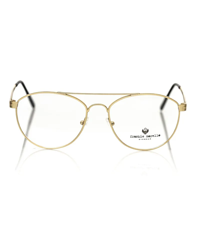 Frankie Morello Ovale Metallrahmen-Brille Gold