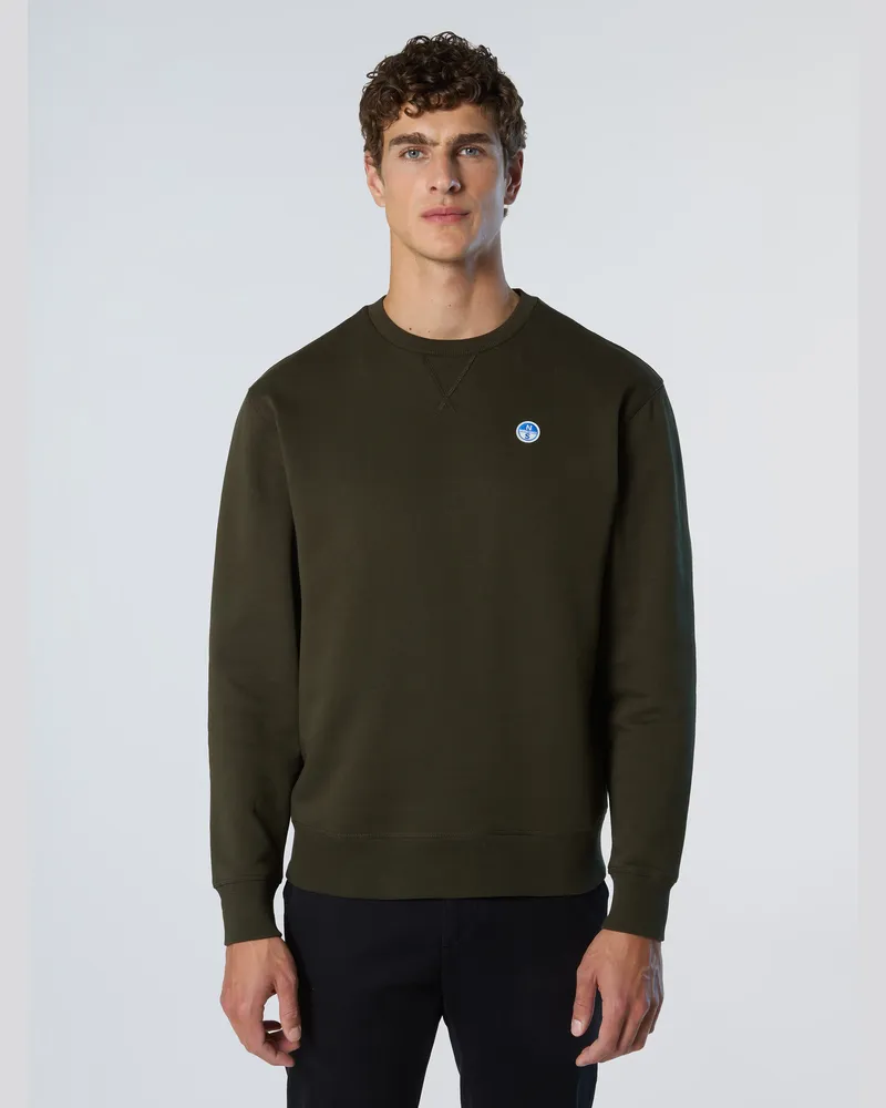 North Sails Sweatshirt Mit North Sails Aufnäher Waldgrün
