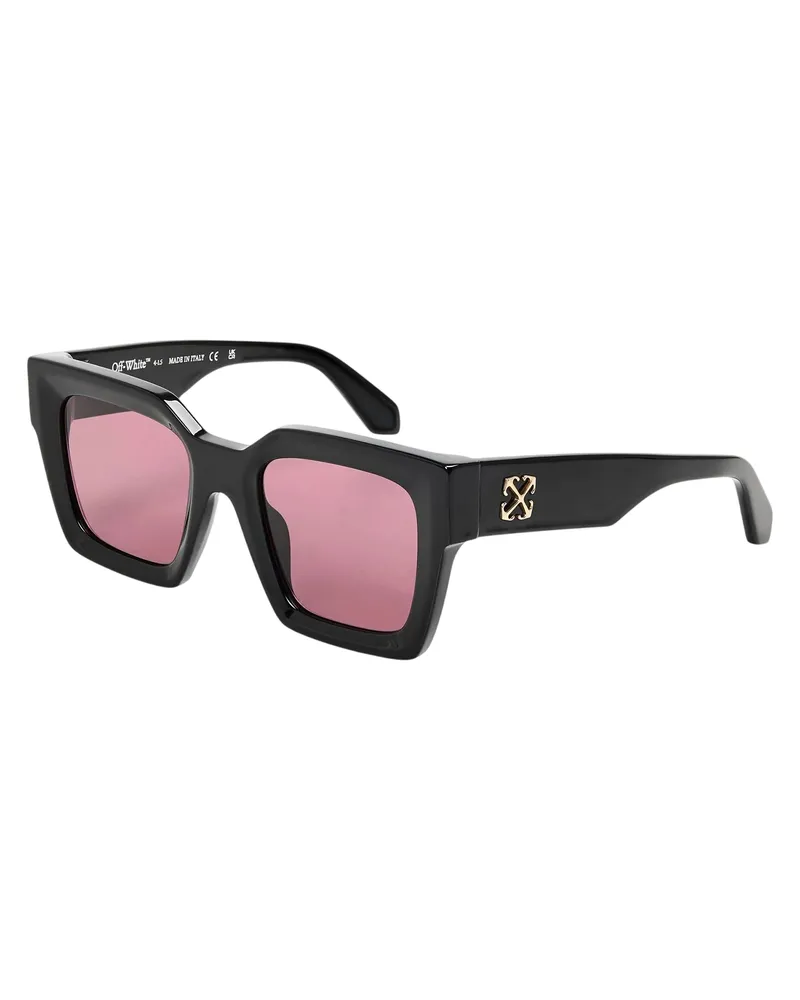 OFF-WHITE Off White - Quadratisch-Sonnenbrille für Damen, Mit UV-Schutz (Schwarz/Burgunderrot Schwarz