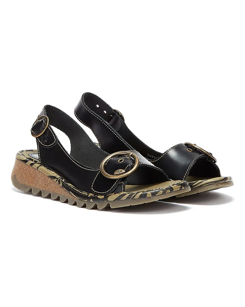 Fly London Tram723fly Damen Schwarz Sandalen Schwarz
