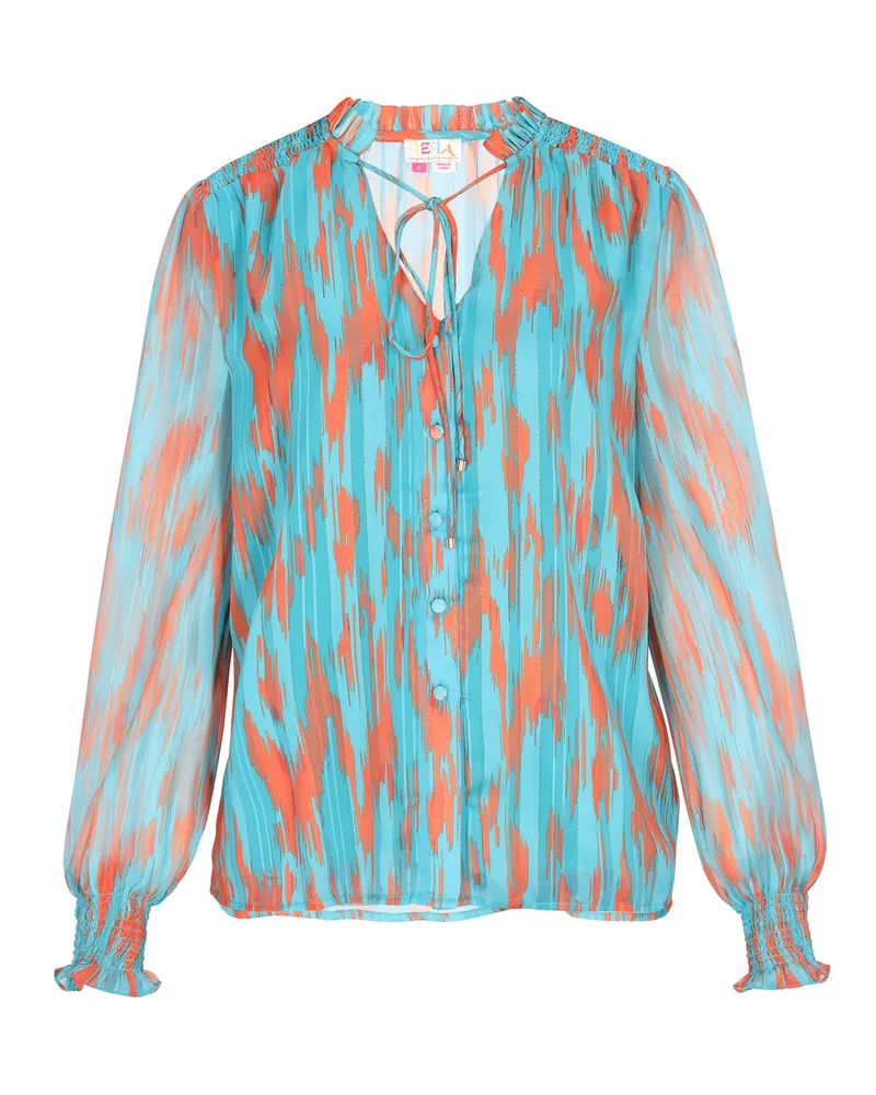 IZIA Bluse Frauen aqua mehrfarbig Mehrfarbig