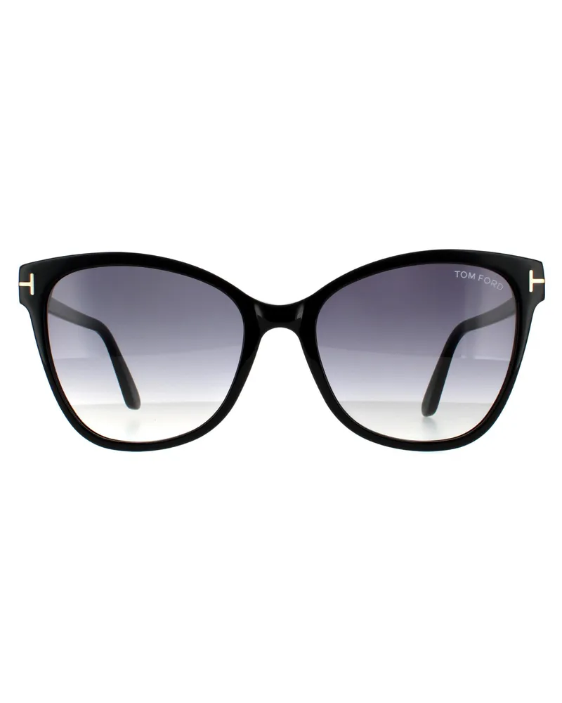 Tom Ford Cat Eye Womens Glänzend Schwarz Grau Gradient Schwarz