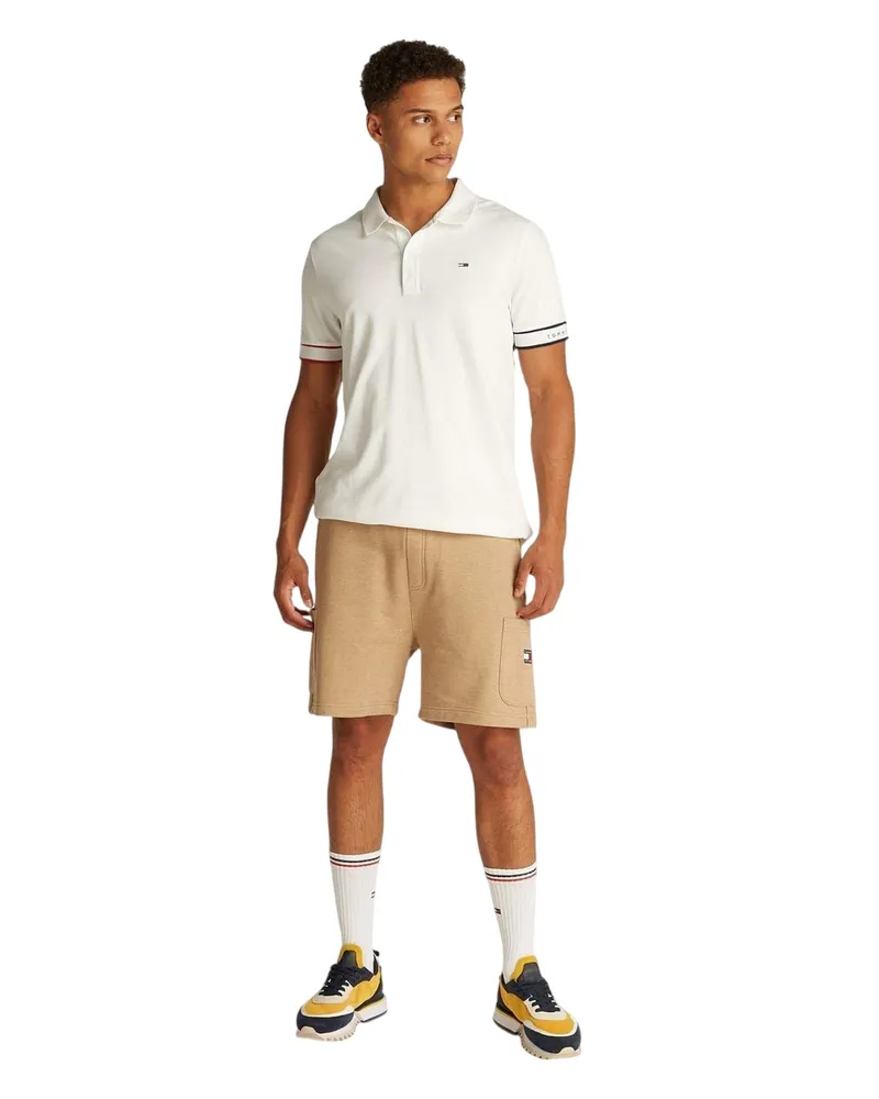 Tommy Hilfiger Poloshirt für Herren, Schmal, kurzärmlig (Ecru Ecru